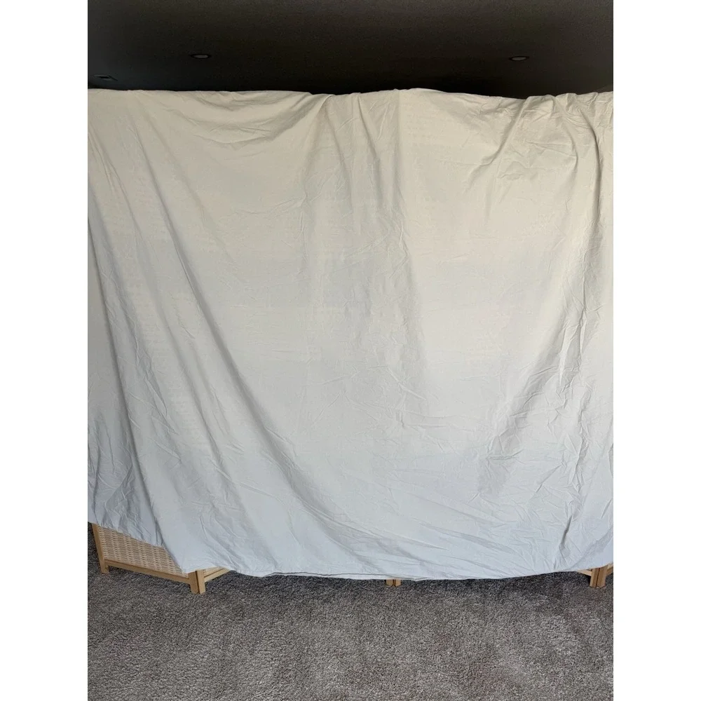 West Elm Full Queen Duvet Cover 2 Standard Shams Set Grey Ivory Ikat Tribal